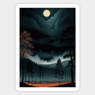 Orange Grass Growing in a Spooky Woods Sticker